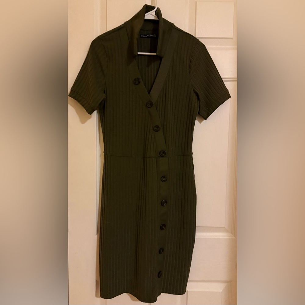 Abercrombie & Fitch - Midi Ribbed Buttoned Dress … - image 1